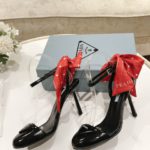 Prada Patent Sling-Back Pumps Black For Women 3.5/90mm PRD