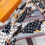 Louis Vuitton More and More Double Face Shawl Black Scarf 90cm/35in
