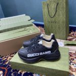 Gucci Women's Rhyton Sneakers With Gucci Band Black For Women 599145 DRW00 1000