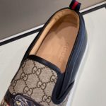 Gucci Men's GG Supreme Slip-On With Wolf Printed Black And Gray For Men 497105 9JB10 8960