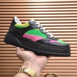 Gucci Men's Sneaker With Multicolored Stripes Black For Men ‎669582