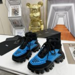 Prada Cloudbust Thunder High-Top Sneakers Blue/Black For Women 1.9in/50mm PRD