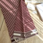 Dior Oblique Burgundy Cashmere Scarf 200cm/79in