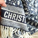 Dior Oblique Navy Blue Cashmere Scarf 200cm/79in