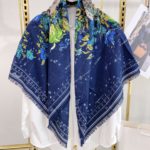 Dior Zodiac 90 Square Navy Blue Silk Twill Scarf 110cm/43in 15ZOD090I607_C540