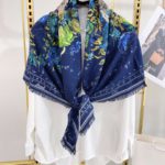 Dior Zodiac 90 Square Navy Blue Silk Twill Scarf 110cm/43in 15ZOD090I607_C540
