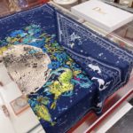 Dior Zodiac 90 Square Navy Blue Silk Twill Scarf 110cm/43in 15ZOD090I607_C540