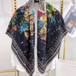 Dior Zodiac 90 Square Black Silk Twill Scarf 110cm/43in 115ZOD090I607_C900