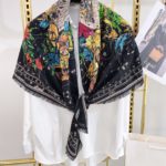 Dior Zodiac 90 Square Black Silk Twill Scarf 110cm/43in 115ZOD090I607_C900