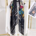Dior Zodiac 90 Square Black Silk Twill Scarf 110cm/43in 115ZOD090I607_C900