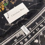 Dior Zodiac 90 Square Black Silk Twill Scarf 110cm/43in 115ZOD090I607_C900