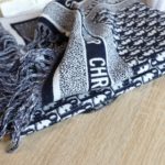 Dior Oblique Diortwin Square Dark Blue Silk Twill Scarf 150cm/71in