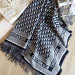 Dior Oblique Diortwin Square Dark Blue Silk Twill Scarf 150cm/71in