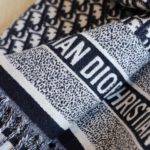 Dior Oblique Diortwin Square Dark Blue Silk Twill Scarf 150cm/71in
