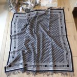Dior Oblique Diortwin Square Dark Blue Silk Twill Scarf 150cm/71in