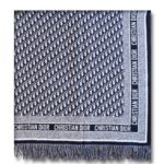 Dior Oblique Diortwin Square Dark Blue Silk Twill Scarf 150cm/71in