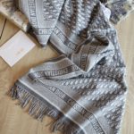Dior Oblique Diortwin Square Gray and Navy Blue Silk Twill Scarf 150cm/71in