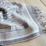 Dior Oblique Diortwin Square Gray and Navy Blue Silk Twill Scarf 150cm/71in