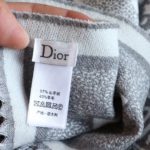 Dior Oblique Diortwin Square Gray and Navy Blue Silk Twill Scarf 150cm/71in