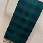 Dior Caro Patterns Dark Green and Black Wool Scarf 200cm/79in