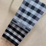 Dior Caro Patterns White and Black Wool Scarf 200cm/79in