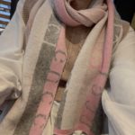 Gucci Wool Multicolor Line in Grey and Pink Scarf 150cm/71in