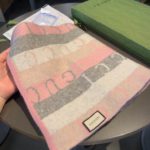 Gucci Wool Multicolor Line in Grey and Pink Scarf 150cm/71in