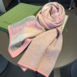 Gucci Wool Multicolor Line in Grey and Pink Scarf 150cm/71in
