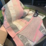 Gucci Wool Multicolor Line in Grey and Pink Scarf 150cm/71in