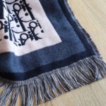 Dior Oblique Square Cashmere Navy Blue Scarf 150cm/59in