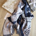 Dior Oblique Square Cashmere Navy Blue Scarf 150cm/59in
