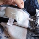 Dior Oblique Square Cashmere Navy Blue Scarf 150cm/59in