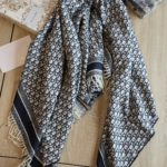 Dior Oblique Square Navy Blue Silk Twill Scarf 150cm/59in