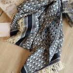 Dior Oblique Square Navy Blue Silk Twill Scarf 150cm/59in
