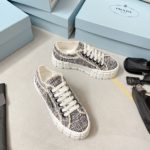 Prada Double Wheel Gabardine Sneakers Black For Women 2in/50mm PRD