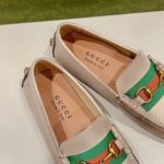 Gucci Men's Horsebit Driver With Web Distressed Beige For Men 624698 1XH10