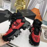Prada Cloudbust Thunder High-Top Sneakers Red/Black For Women 1.9in/50mm PRD
