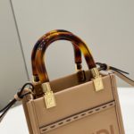 Fendi Sunshine Shopper Light Brown Mini Bag For Woman 13cm/5in