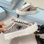 Prada Double Wheel Gabardine Sneakers Black For Women 2in/50mm PRD