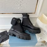 Prada Monolith And Nylon Fabric Boots Black For Women 2.2in/55mm PRD 1T255M_3LJS_F0002_F_B055