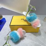 Fendi First Pink/Blue Mink High-Heeled Sandals For Women 8X8275AI12F1H01