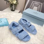 Prada Terrycloth Sandals Blue For Women 0.8in/20mm PRD 1X737M_H39_F0076_F_D020