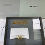 Balenciaga Hourglass Wallet On Chain in White, For Women, Women's Bags 7.6in/19cm 6560501LRGM9016