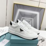 Prada Downtown Perforated Sneakers White/Black For Women 1.2in/30mm PRD 1E792M_3LJ6_F0964_F_030
