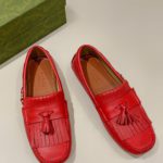 Gucci Men's Loafer With Driver Interlocking G Red For Men 624699