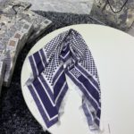Dior D-Cannage 90 Square Scarf Blue 35in/90cm