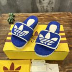 Gucci x Adidas Men's Sandal With Platform And GG Blue For Men 702412 UU010 4160