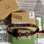 Gucci Ophidia Belt Bag With Web Beige/Ebony Soft GG Supreme Canvas  For Men 7.1in/18cm GG 699765 96IWG 8745