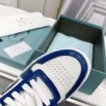 Prada Downtown Perforated Sneakers Blue/White For Women 1.2in/30mm PRD 2EE364_3LKG_F098Z