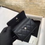 Chanel CO-CO Flap Wallet 11cm/4.4in Gold Toned Hardware For Women Black